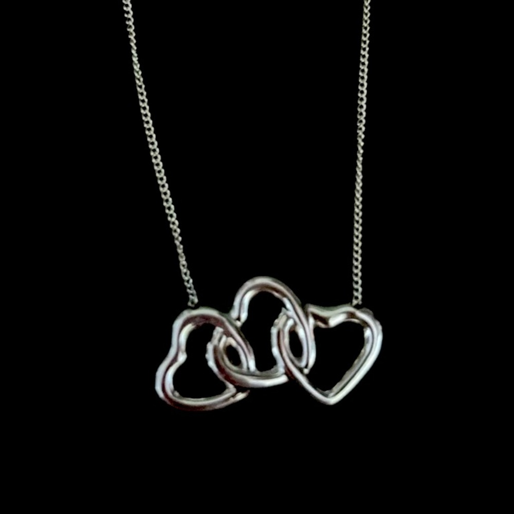 Tiffany & Co. Triple Heart Sterling Silver 16 inch Necklace